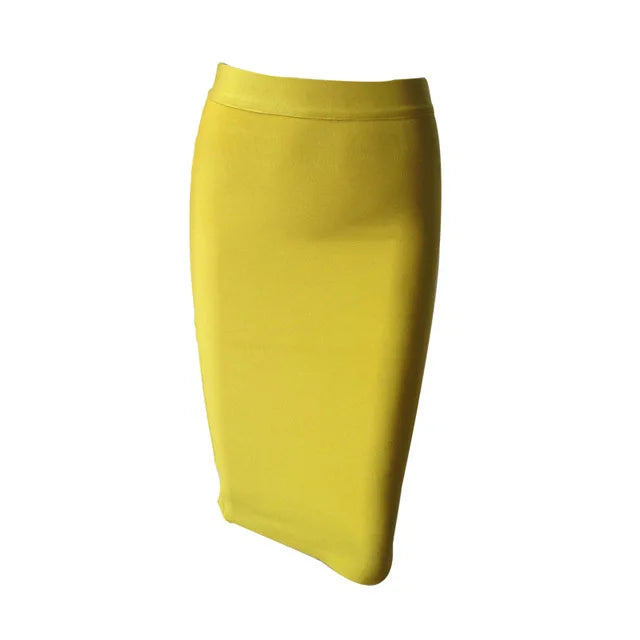 Valenzora | Wholesale Women's Summer Fashion Sexy Black Blue Orange Red Beige Bandage Skirt Designer A-Line Pencil Skirt 60cm