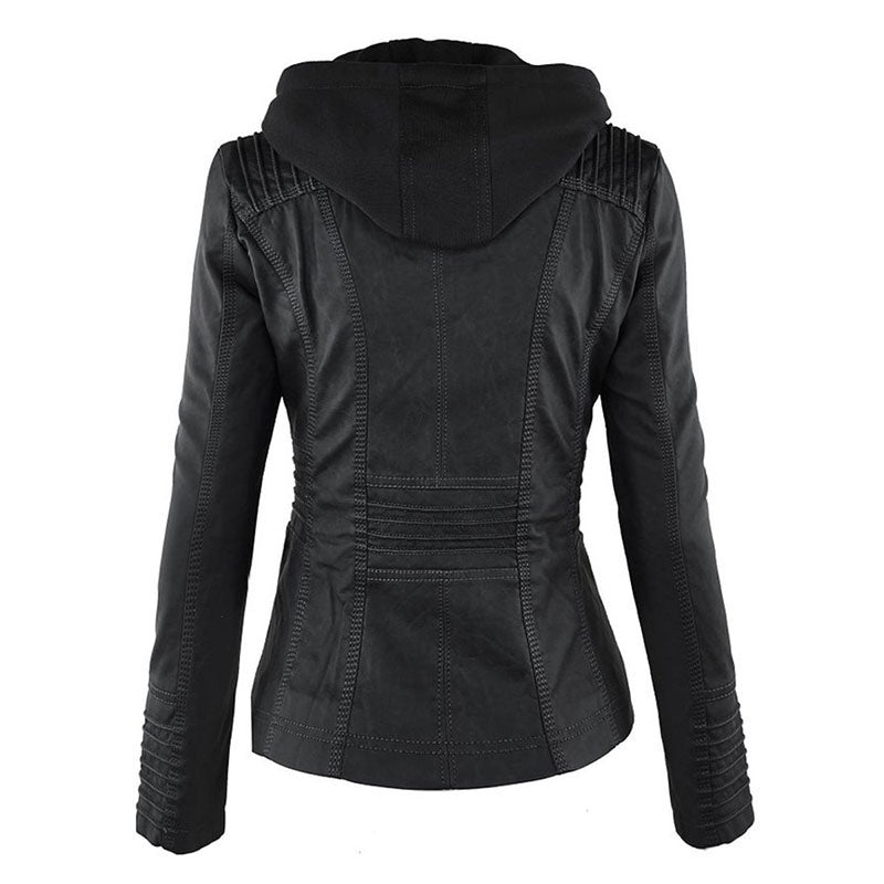 Kapuzenjacke: Basic PU Jacke