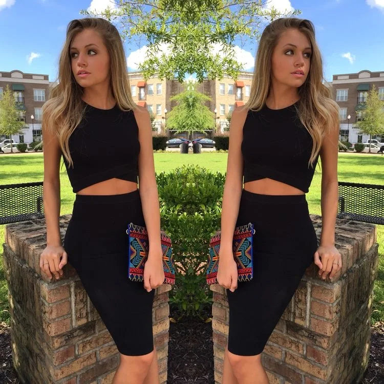 Valenzora | Wholesale Women's Summer Fashion Sexy Black Blue Orange Red Beige Bandage Skirt Designer A-Line Pencil Skirt 60cm