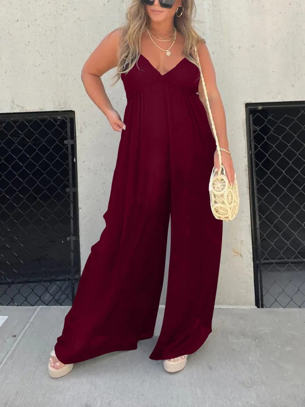 Valenzora | Jumpsuit with V-neck and wide straps
