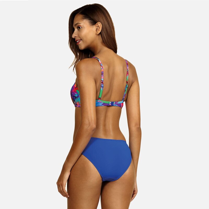 Valenzora - Blumen-Bikini-Set in Blau