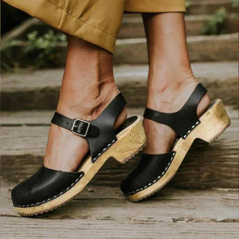 Valenzora | Orthopedic Brown Wedge Sandals