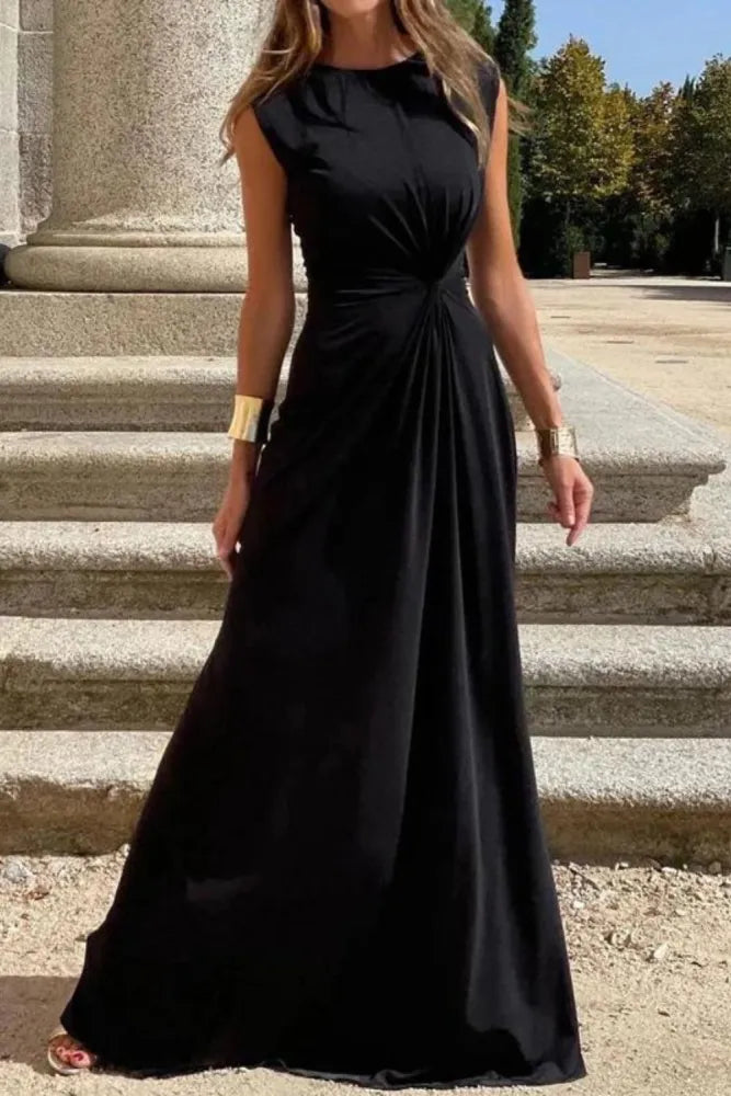 Valenzora | Elegantes langärmliges Kleid mit Revers und glattem V-Ausschnitt für Damen