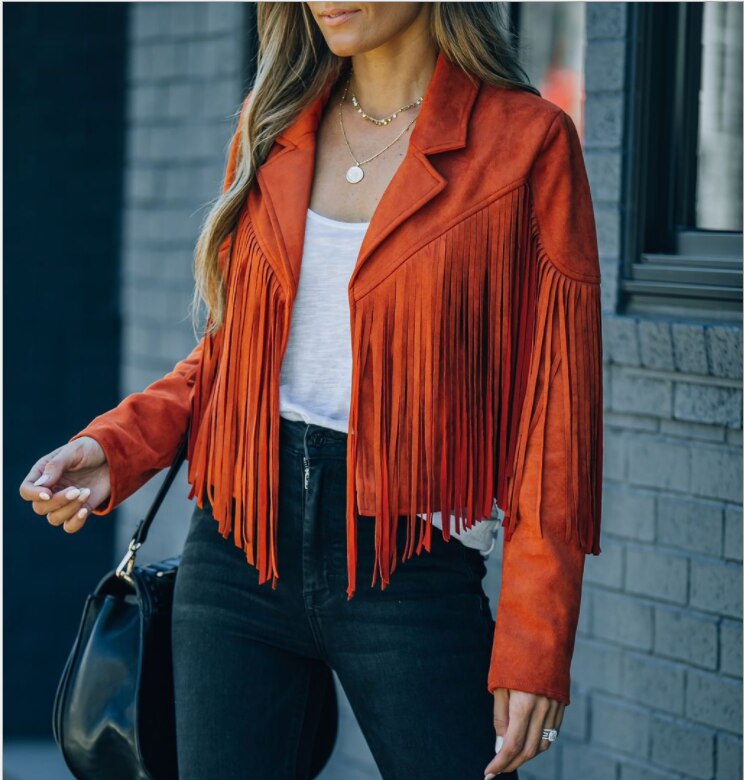 Valenzora | Suede fringed jacket for women