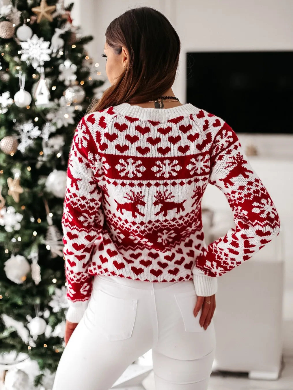 Valenzora - Ugly Christmas Sweater - Classic Snowflake Motif