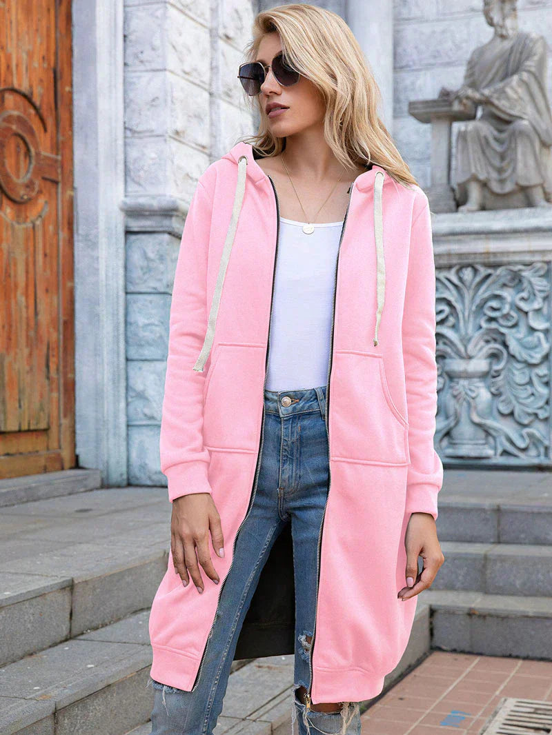 Valenzora | Long, stylish sweatshirt jacket