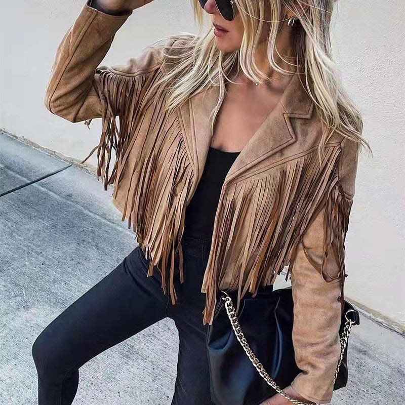 Valenzora | Fashion Suede Fringe Jacket