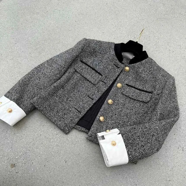 in spring style with stylish buttons