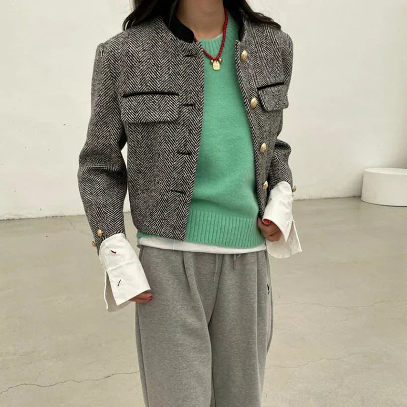 in spring style with stylish buttons