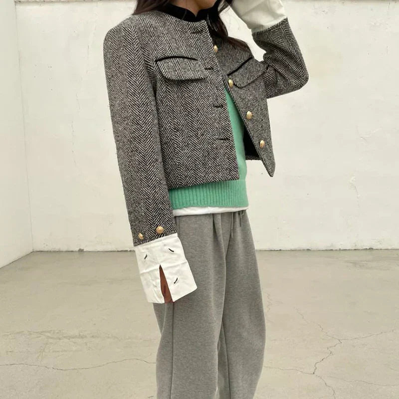 in spring style with stylish buttons