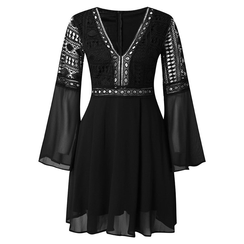 Valenzora | Lace mini dress with wide sleeves