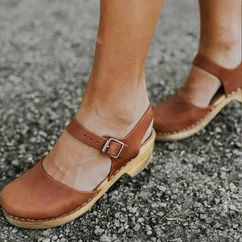 Valenzora | Orthopedic Brown Wedge Sandals