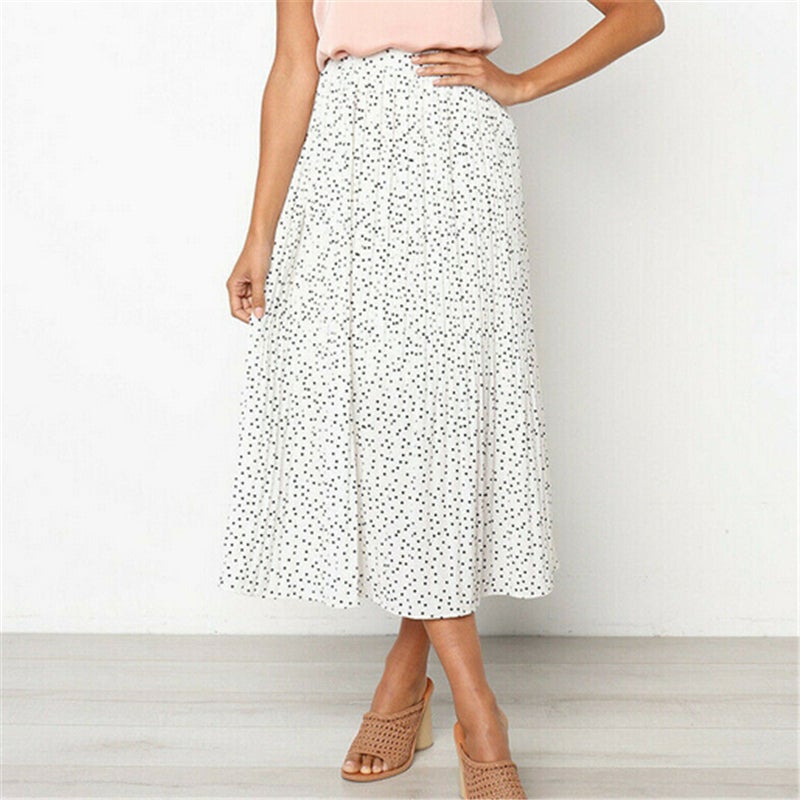 Polka dot midi skirt