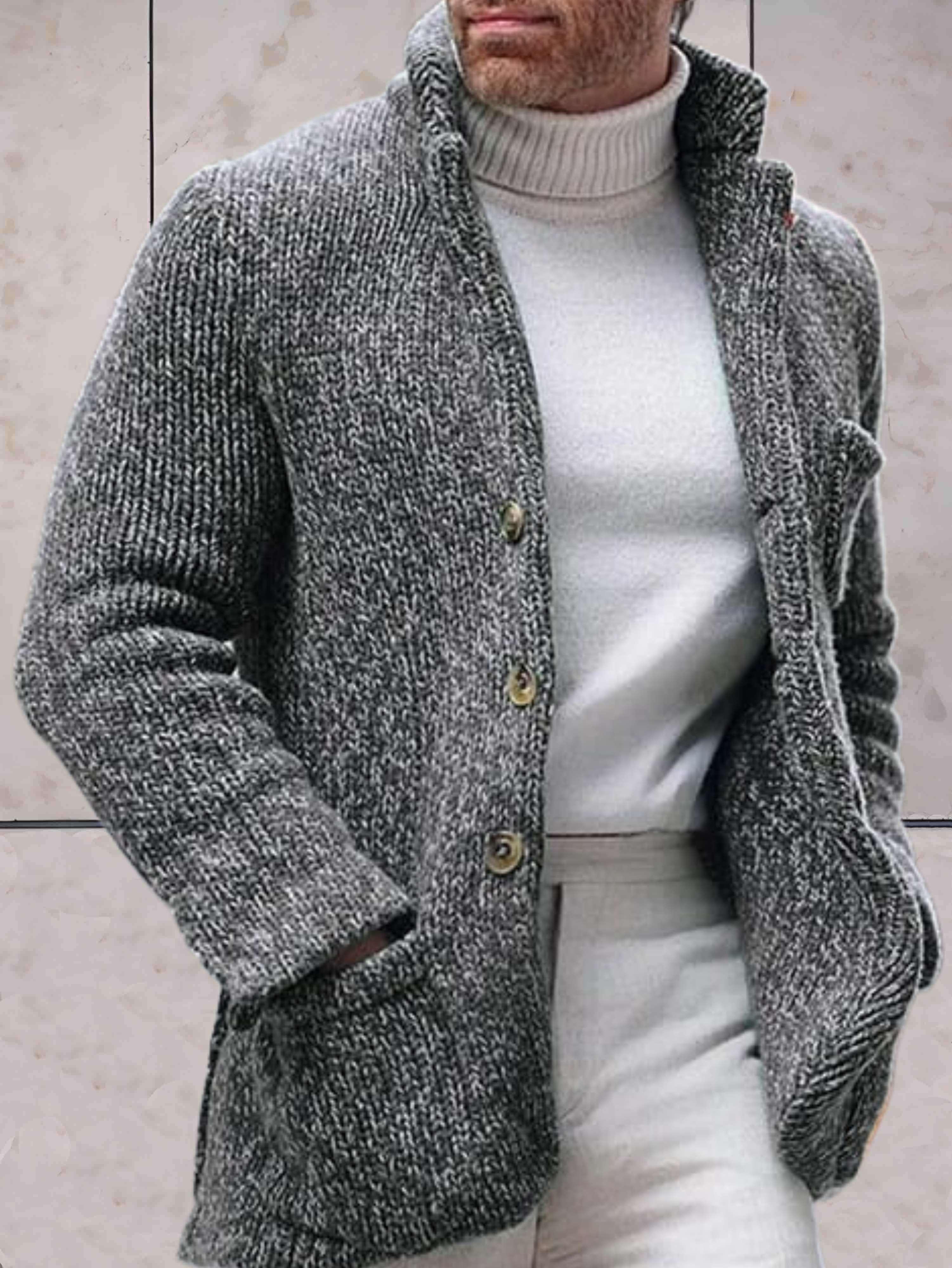 Valenzora - Casual cardigan with a high neckline