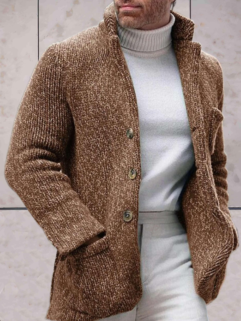 Valenzora - Casual cardigan with a high neckline