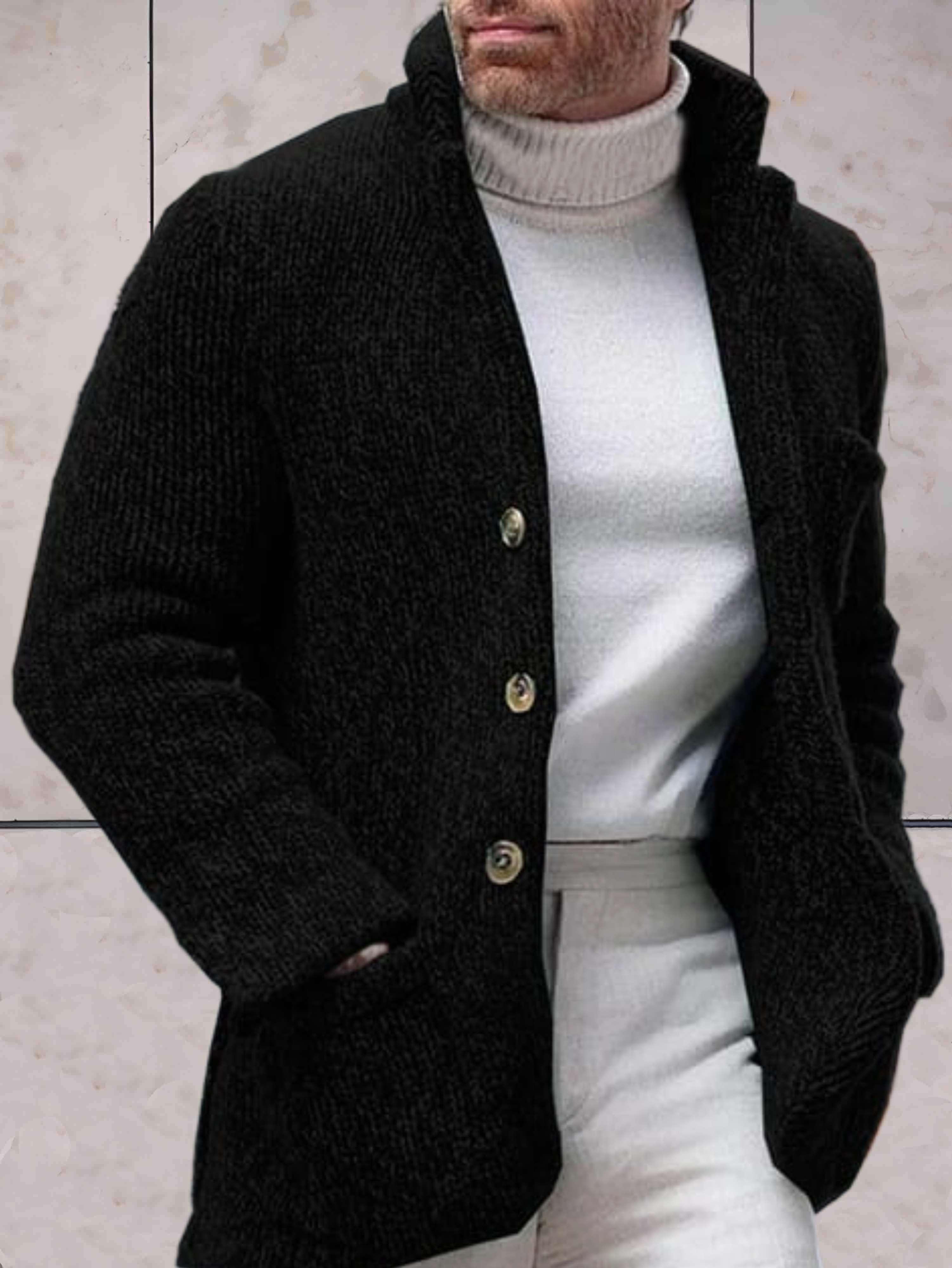 Valenzora - Casual cardigan with a high neckline