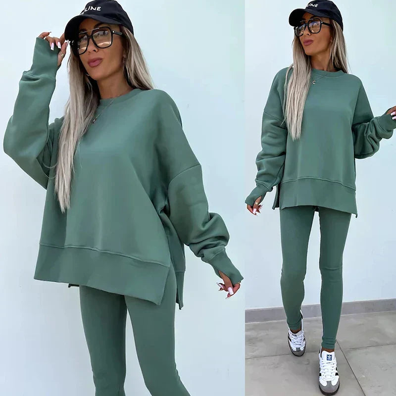 Valenzora | Cozy oversized sweatshirt and leggings set