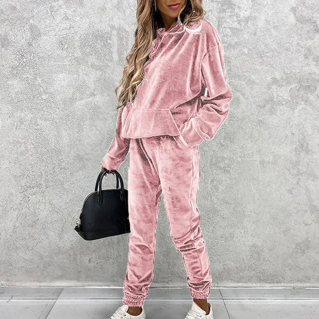 Valenzora | Luxury Velvet Jumper and Jogging Pants Set