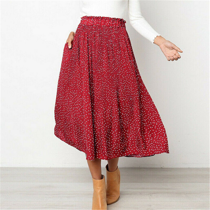 Polka dot midi skirt