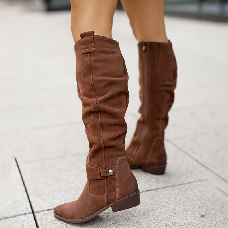 Valenzora | Stiefeletten - Bequeme Wildlederstiefeletten mit niedrigem Absatz für Damen