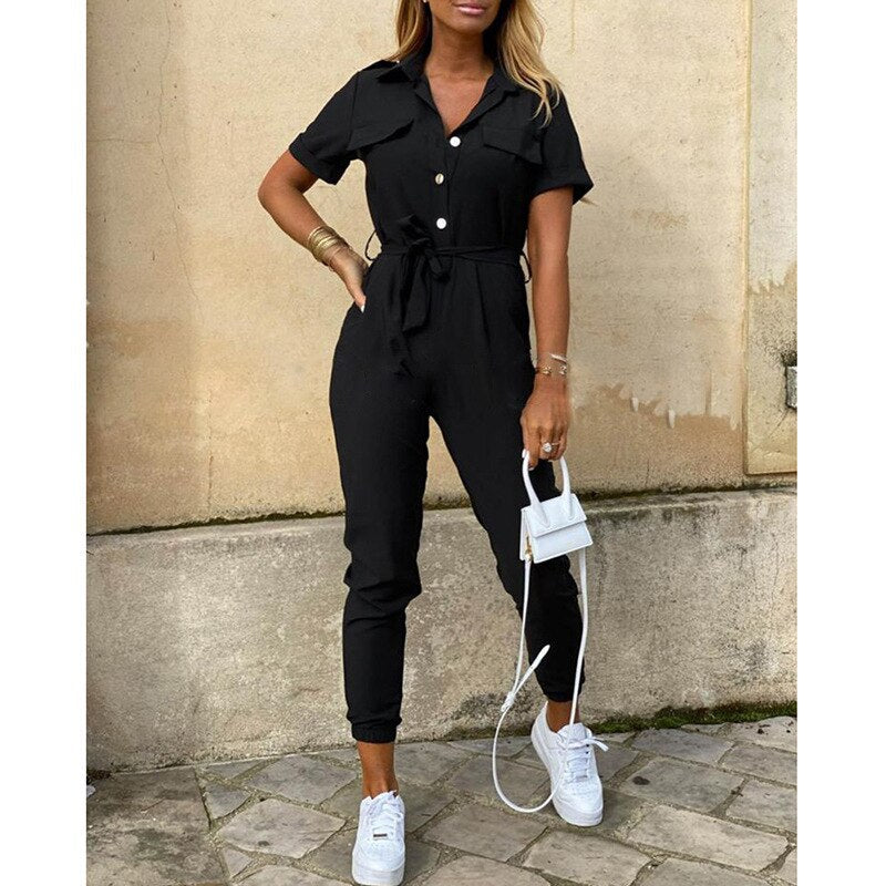 Valenzora Fabiola Bodysuit - Jumpsuit, with belt and buttons