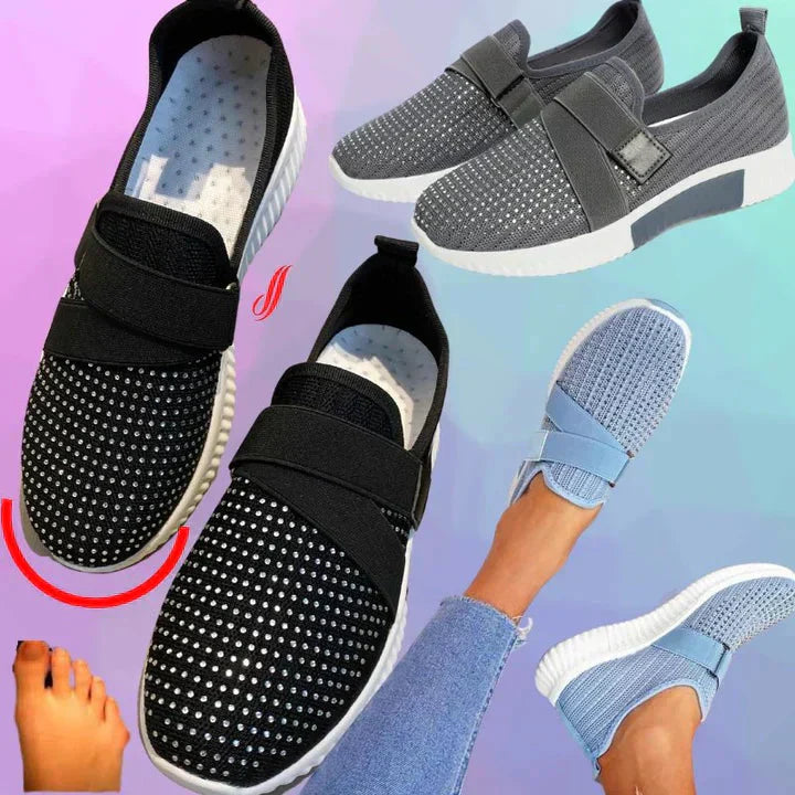Valenzora | Slip-on-Sneakers für Damen mit Klettverschluss. Verbessern Sie Ihre Laufhaltung!