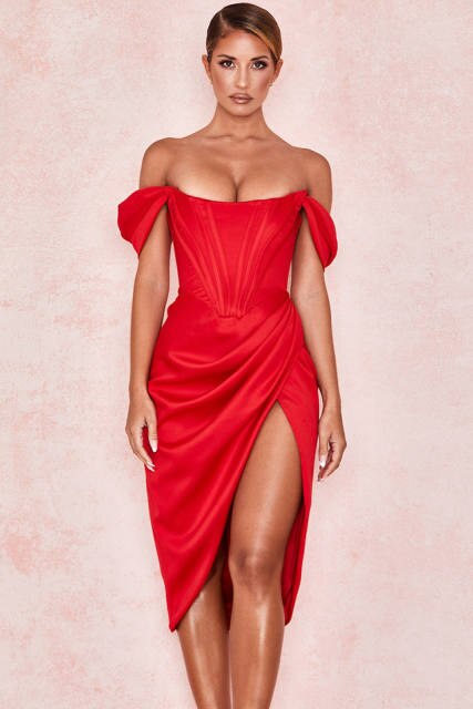 Valenzora – Knielanges, figurbetontes Abendkleid mit Trägern