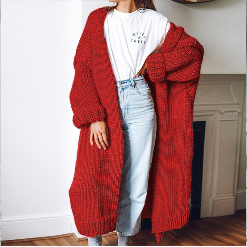 Long cardigan | Loose women's knitwear for winter