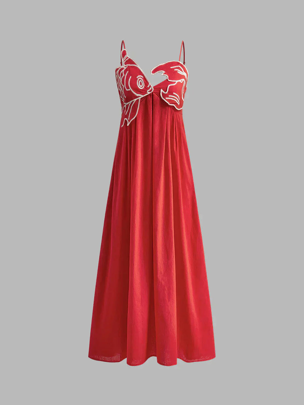 Valenzora | Fish Spaghetti Strap Midi Dress