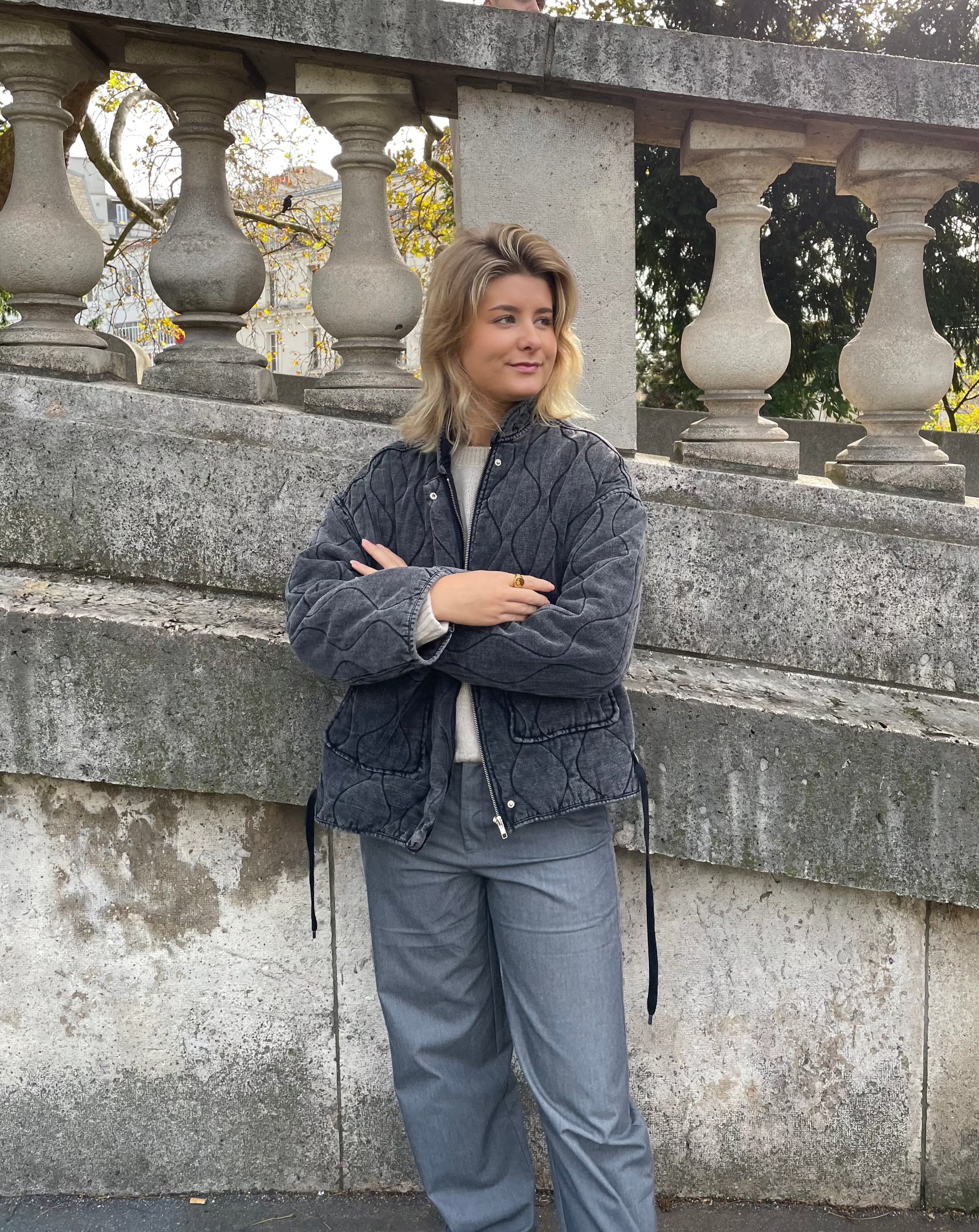 Valenzora | Must-Have Grey Jacket with Large Pockets
