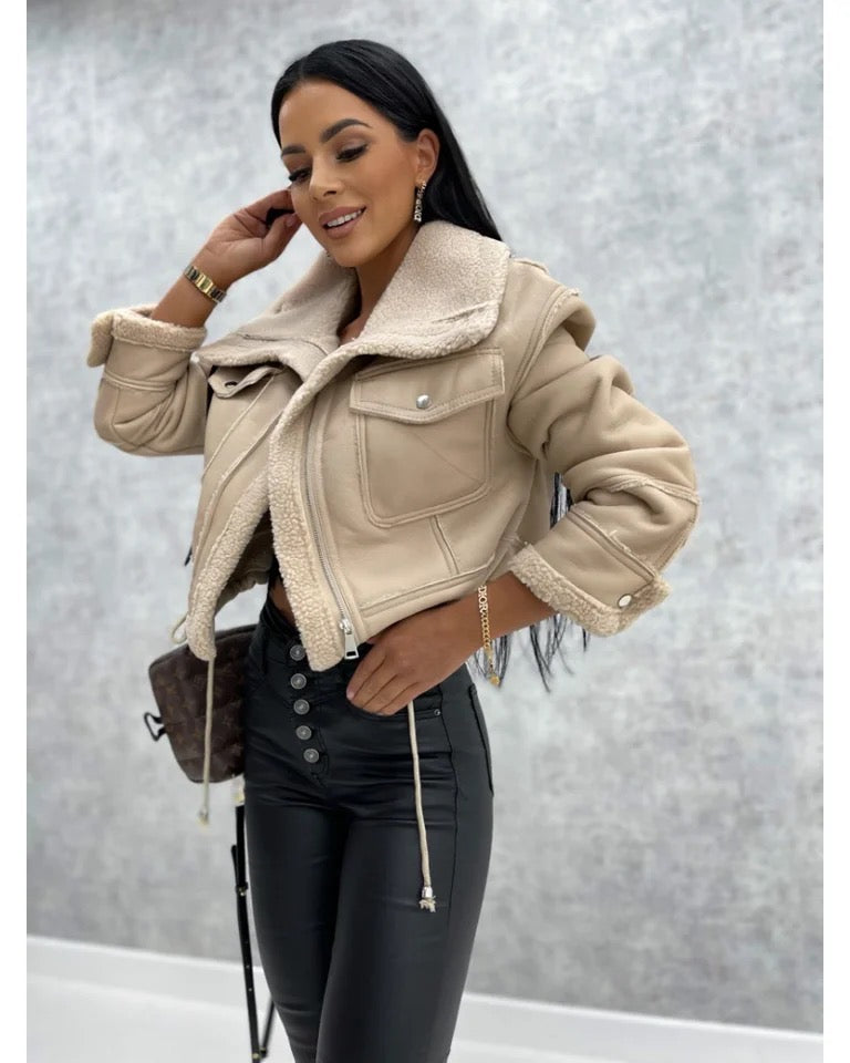 Schwarze Lederjacke für Damen