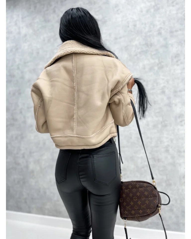 Schwarze Lederjacke für Damen