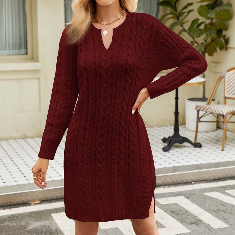 Valenzora Dress | Casual cable-knit dress
