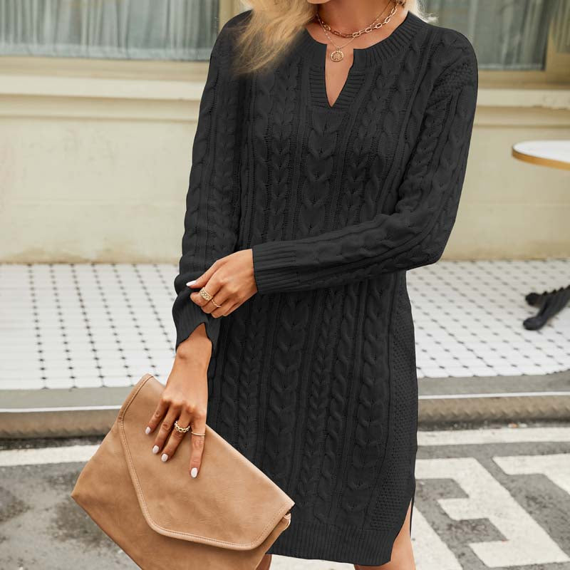 Valenzora Dress | Casual cable-knit dress