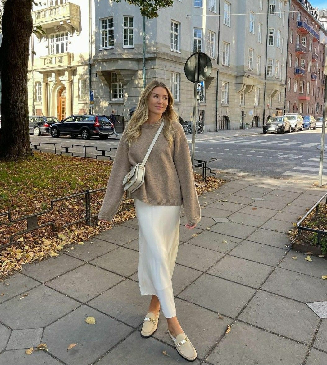 Valenzora | Satin Maxi Skirt for Women