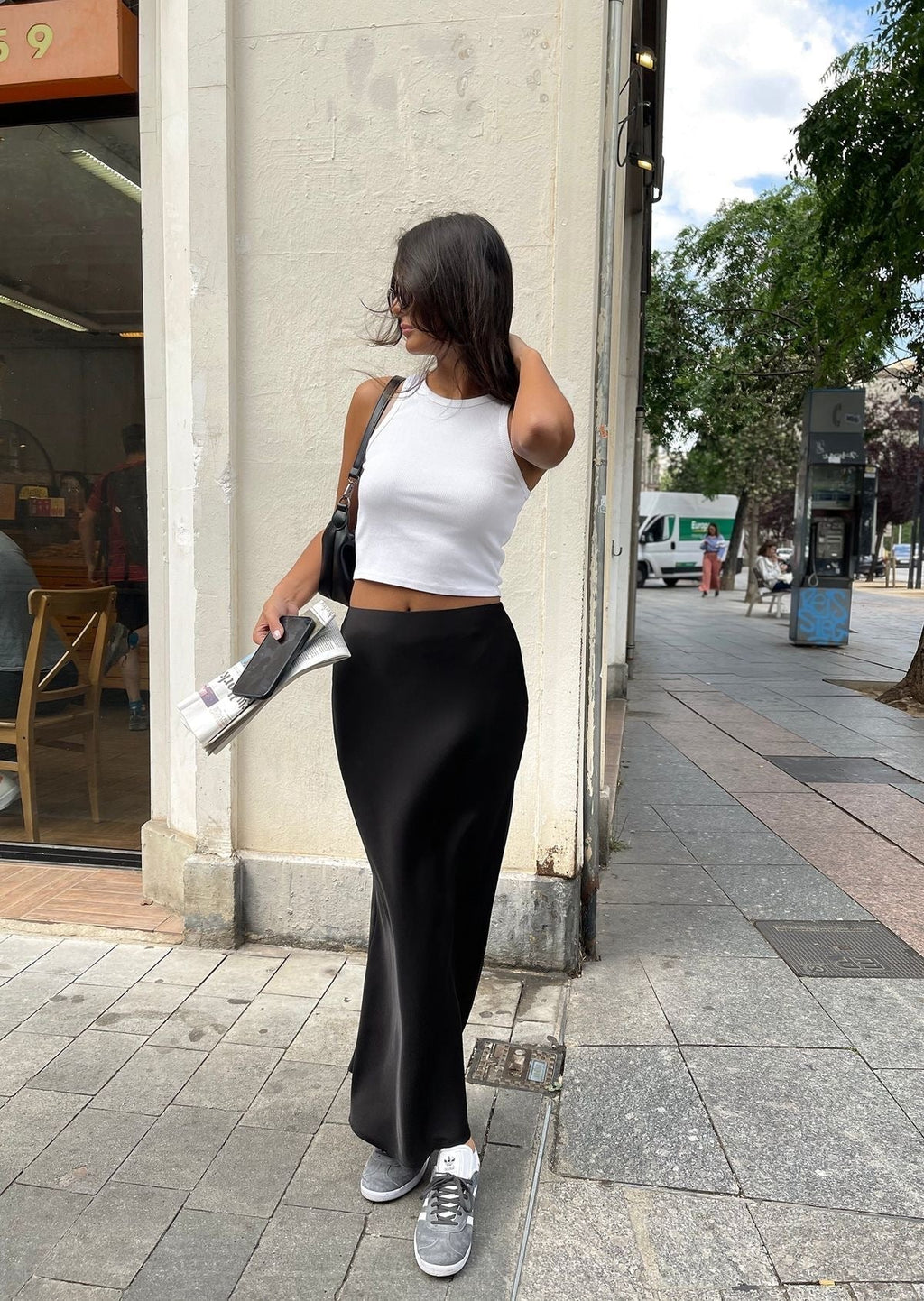 Valenzora | Satin Maxi Skirt for Women