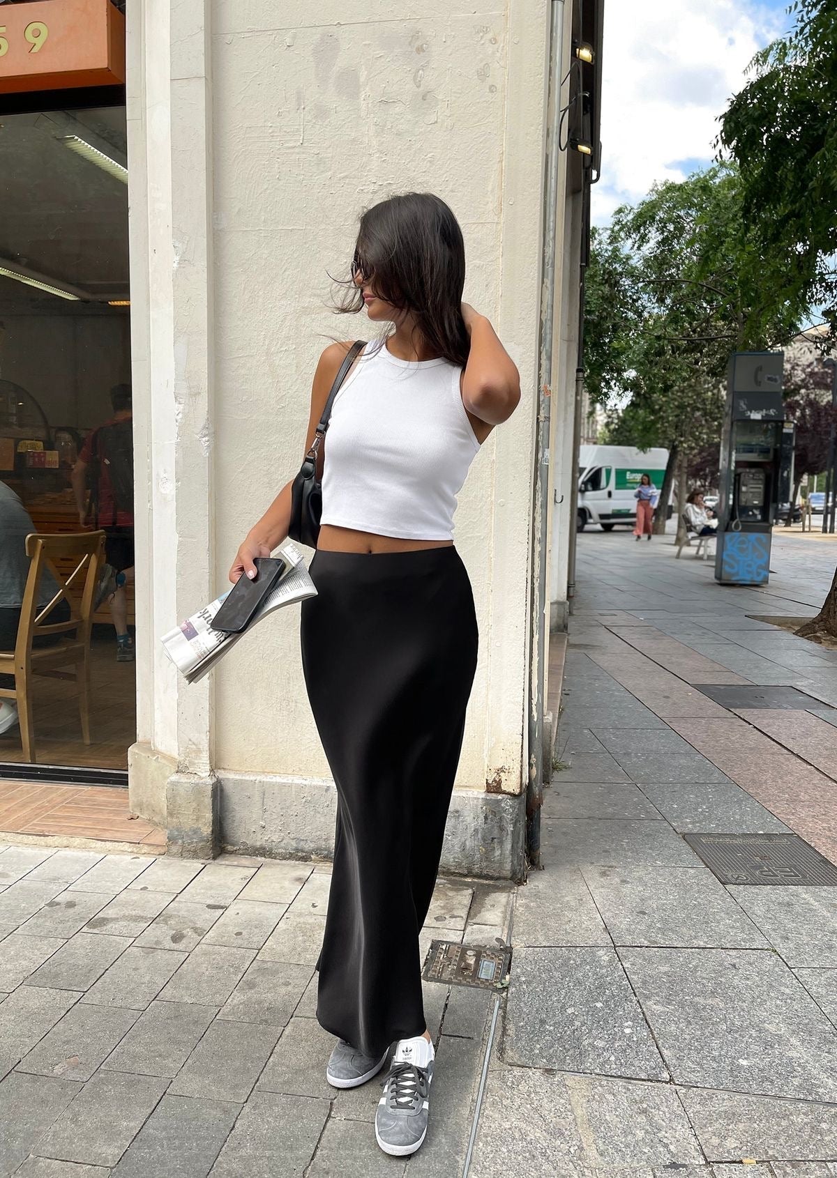 Valenzora | Satin Maxi Skirt for Women