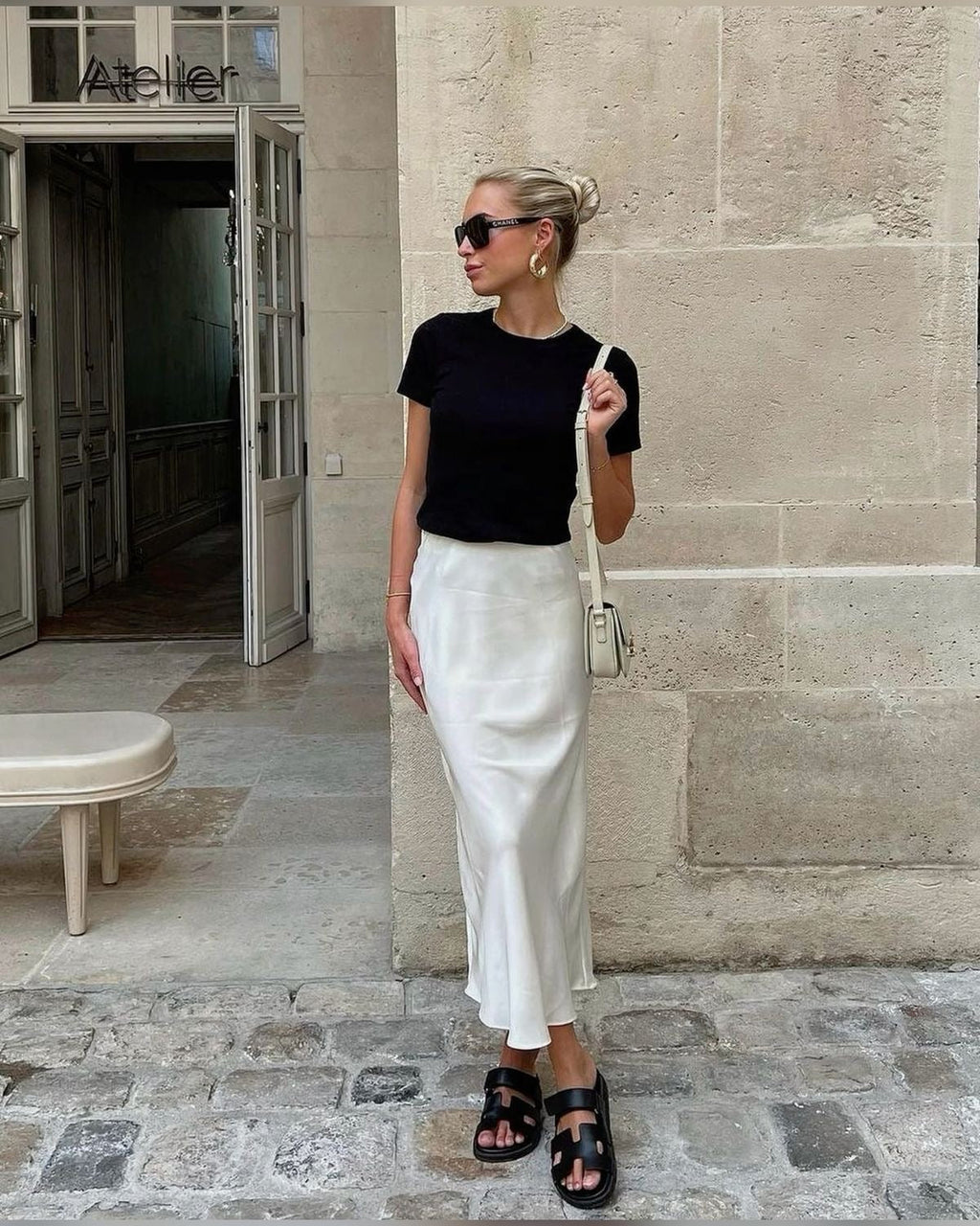 Valenzora | Satin Maxi Skirt for Women