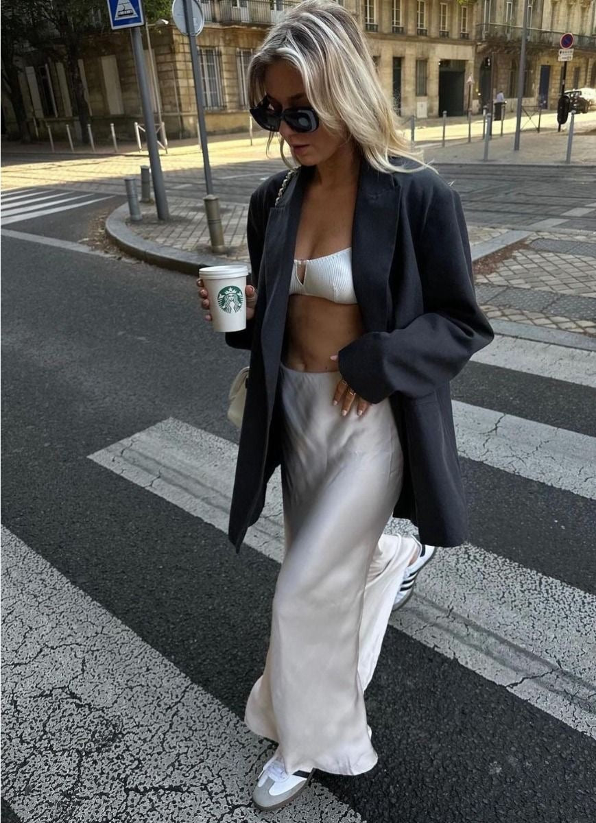 Valenzora | Satin Maxi Skirt for Women