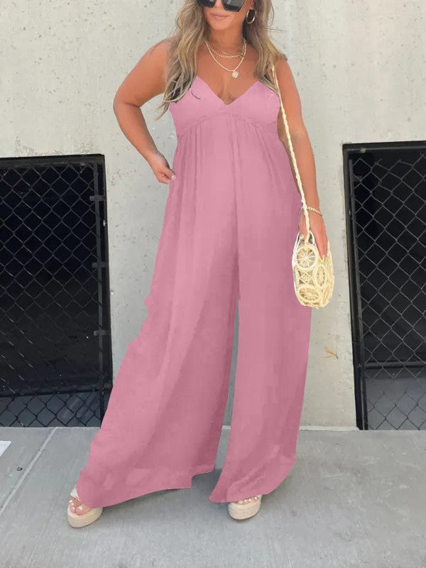 Valenzora | Jumpsuit with V-neck and wide straps