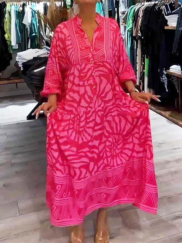 Valenzora | Stylish Maxi Dress with Swirl and Zigzag Pattern for Women