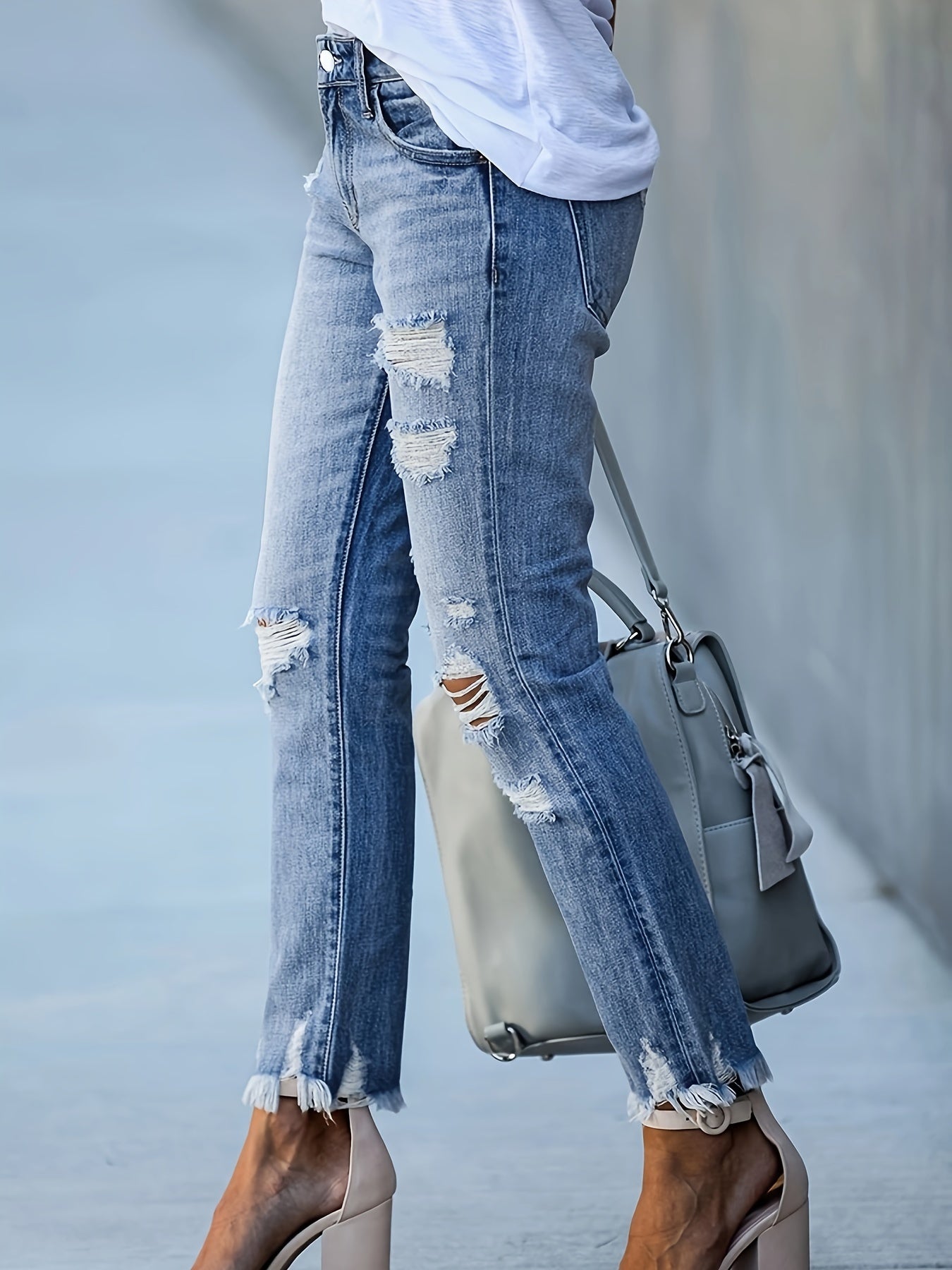 Valenzora | Trendige zerrissene Jeans mit hoher Taille und geradem Bein