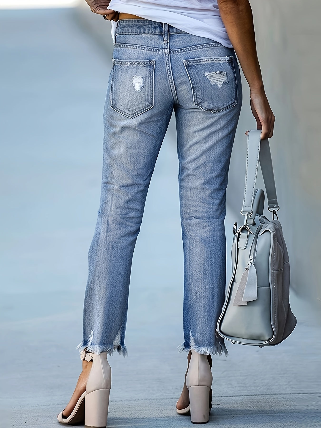 Valenzora | Trendige zerrissene Jeans mit hoher Taille und geradem Bein