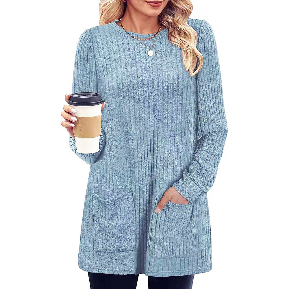 Valenzora | Herbst und Winter neues mittellanges Pulloverkleid für Damen
