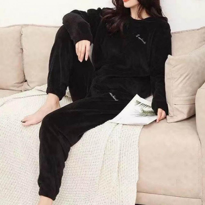 Valenzora | Pyjama-Set Warmer Plüsch-Schlafanzug für Damen