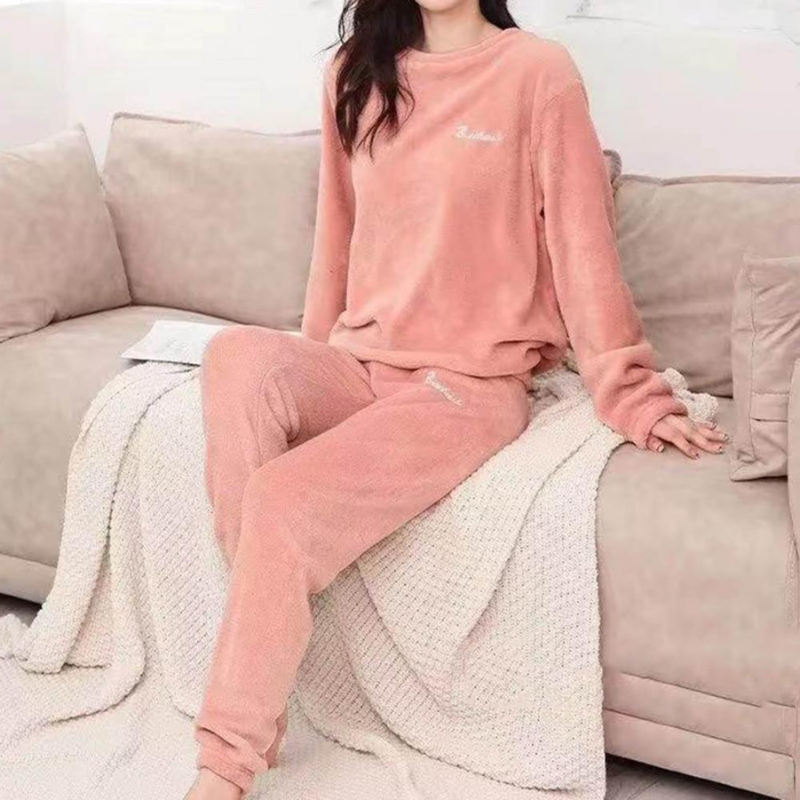 Valenzora | Pyjama-Set Warmer Plüsch-Schlafanzug für Damen
