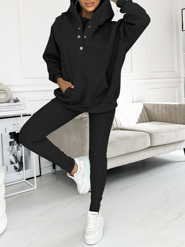 Valenzora | Oversize Hoodie Leggings Loungewear Set Damenbekleidung