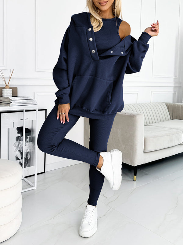 Valenzora | Oversize Hoodie Leggings Loungewear Set Damenbekleidung