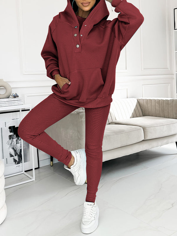 Valenzora | Set Oversize Hoodie Leggings Loungewear Set Women's Clothing