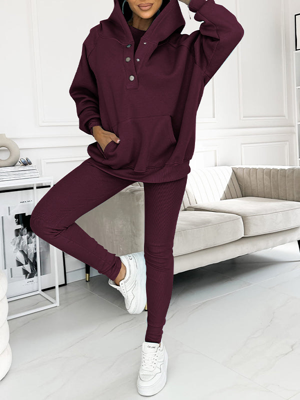 Valenzora | Oversize Hoodie Leggings Loungewear Set Damenbekleidung